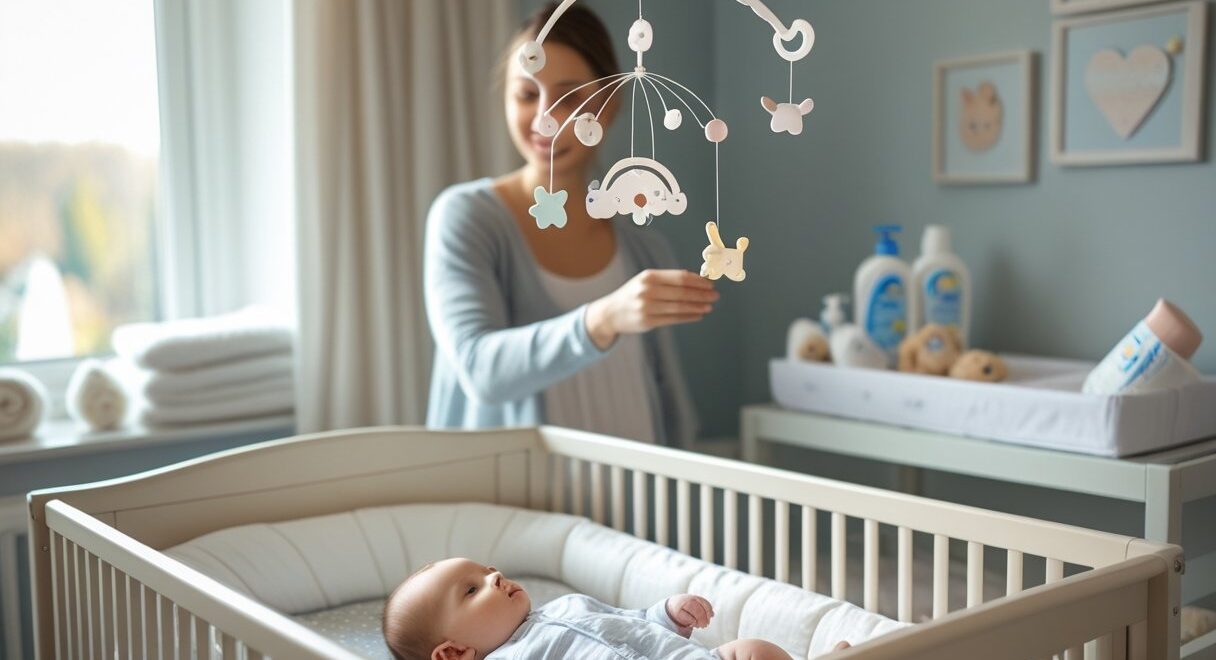 Saadan skaber du et hyggeligt og praktisk babyvaerelse med musikuro til babyvaerelset